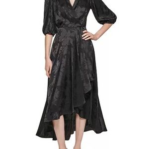 Calvin Klein Floral Printed Faux Wrap Dress